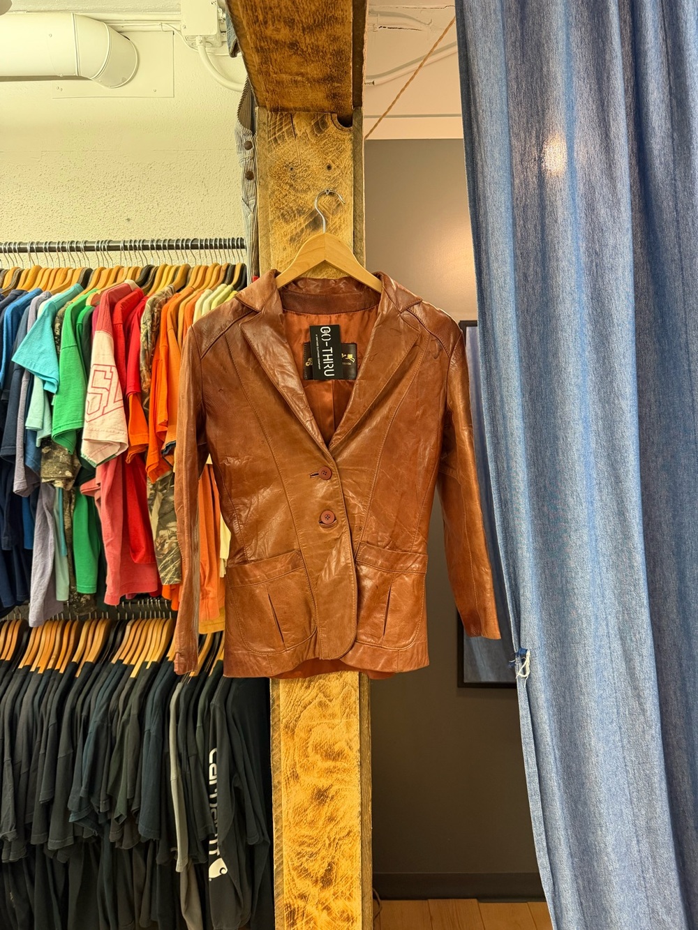 Vintage beau geste brown leather jacket
